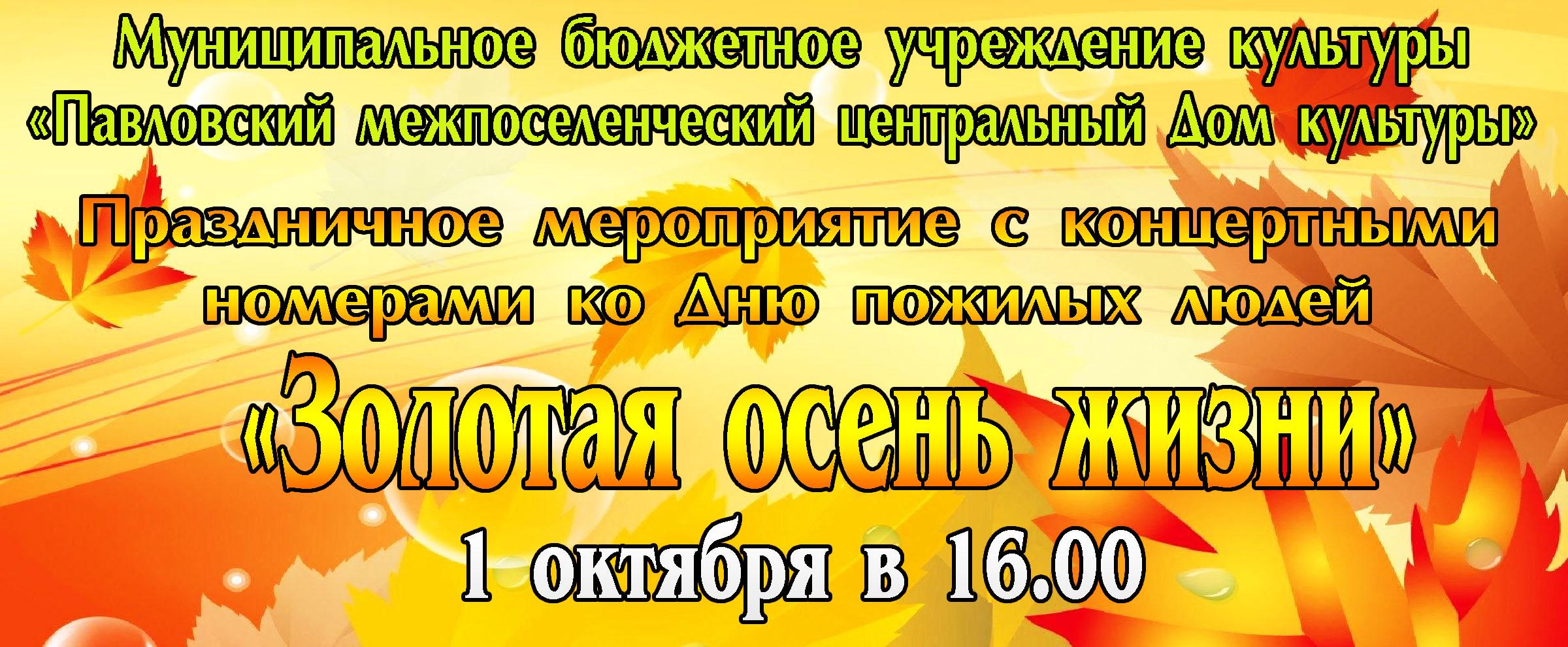 В Павловке состоится концерт для пожилых людей.