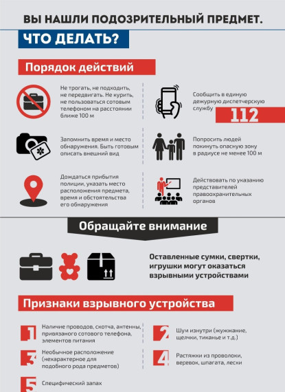 Памятка действий при обнаружении подозрительного предмета. Памятка действий при обнаружении подозрительного предмета.