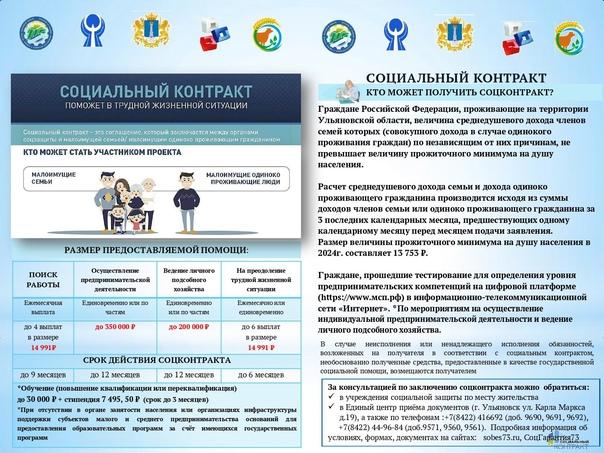 Представлена информация о соц.контракте.