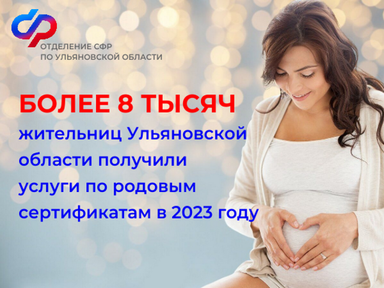 Более 8 тысяч жительниц Ульяновской области получили услуги по родовым сертификатам в 2023 году. Более 8 тысяч жительниц Ульяновской области получили услуги по родовым сертификатам в 2023 году.